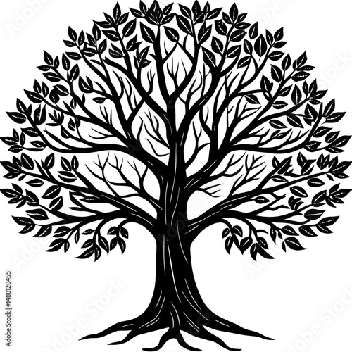 vector black tree of live icon on white background
