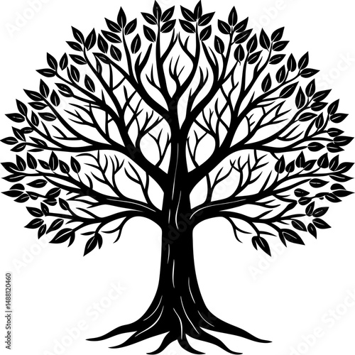 vector black tree of live icon on white background