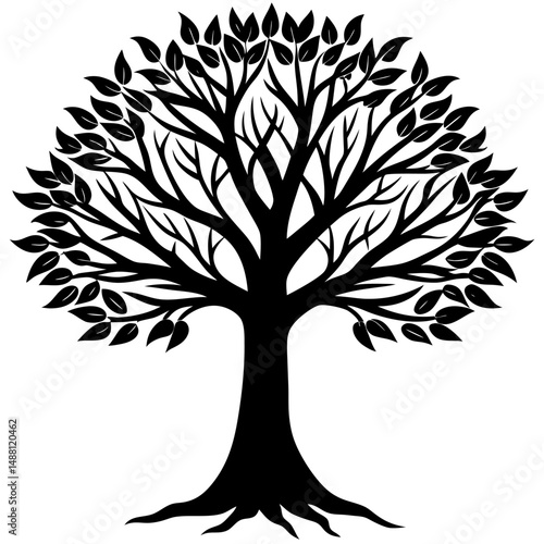 vector black tree of live icon on white background