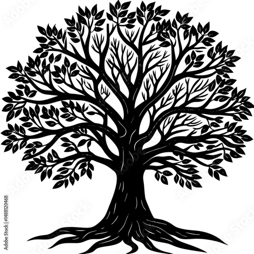 vector black tree of live icon on white background