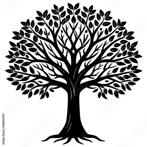 vector black tree of live icon on white background
