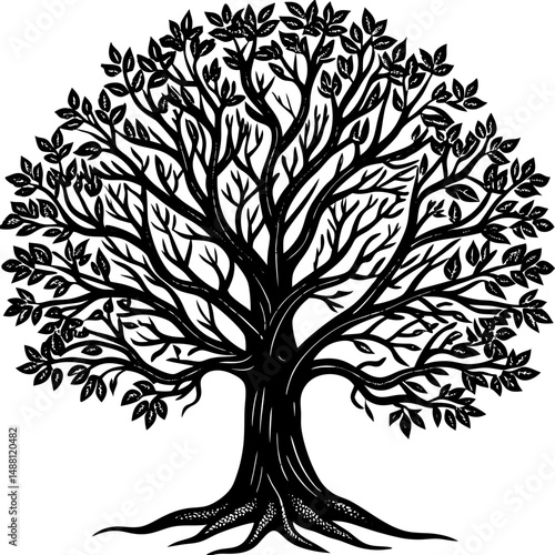 vector black tree of live icon on white background