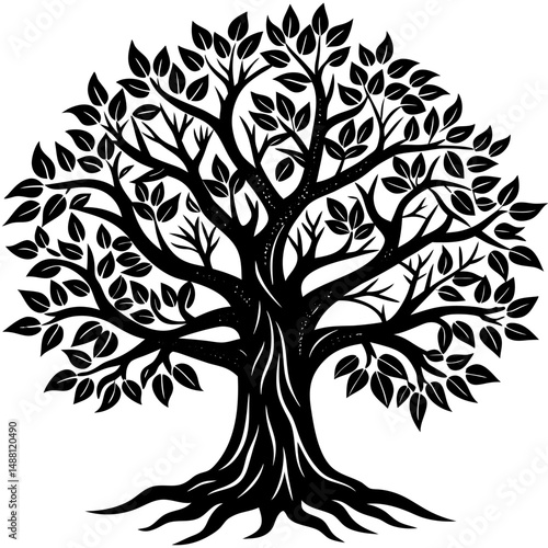 vector black tree of live icon on white background