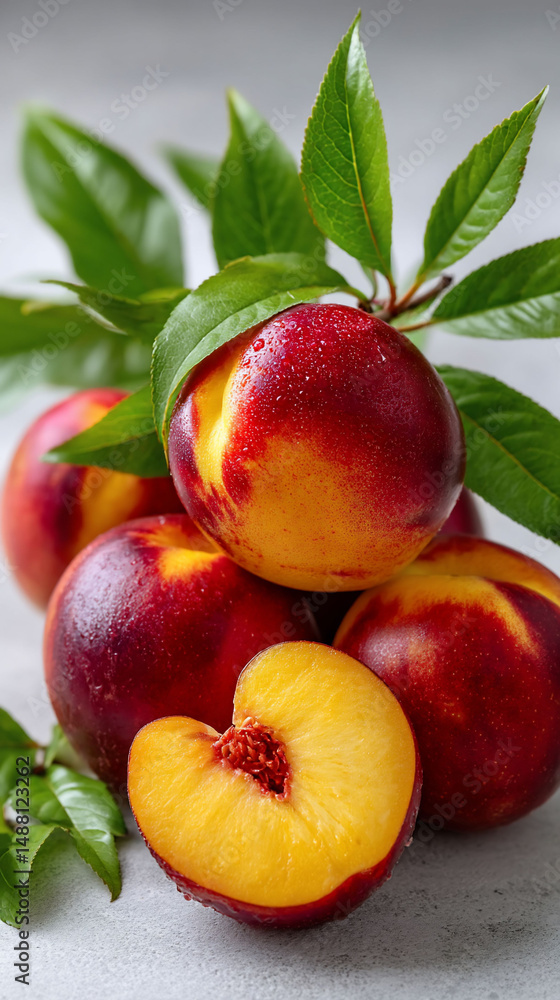 Obraz premium Juicy Nectarines Delightfully Displayed