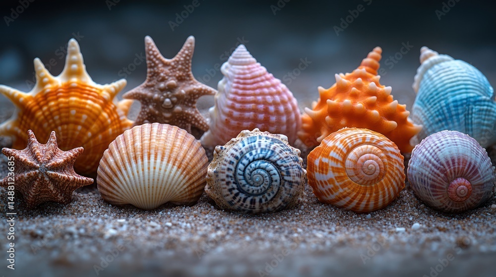 Colorful seashells collection Colorful seashells collection