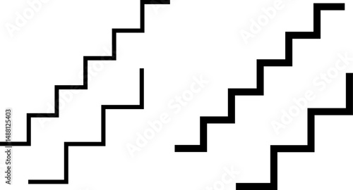 stairs up down icon. stairway sign. stairs icon upward and downward. way direction with arrow. Career path symbol
