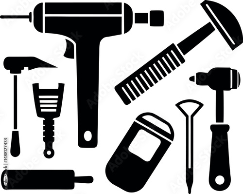 Real estate constraction workers tool icon silhouette