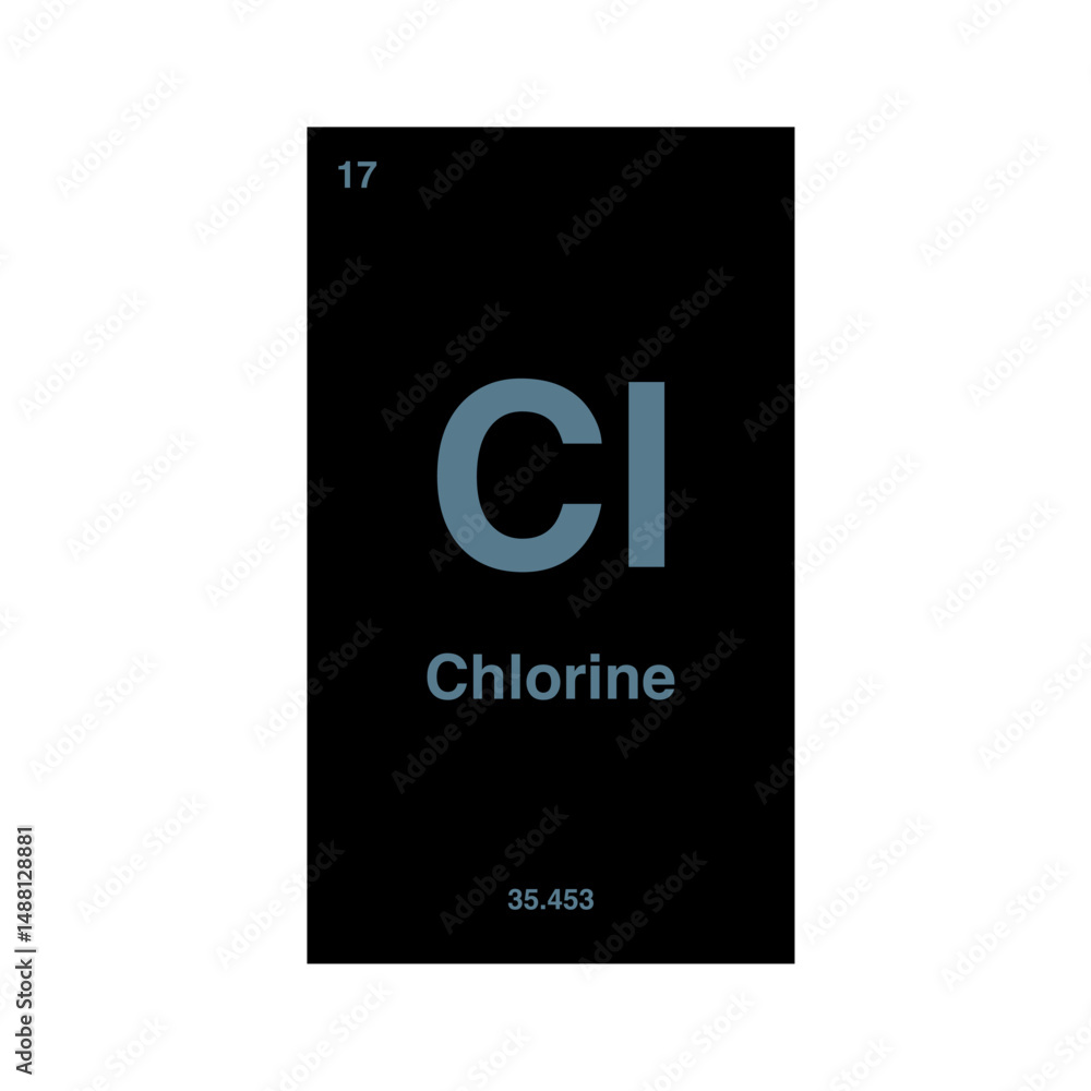Obraz premium periodic vector chlorine isolated on transparent background