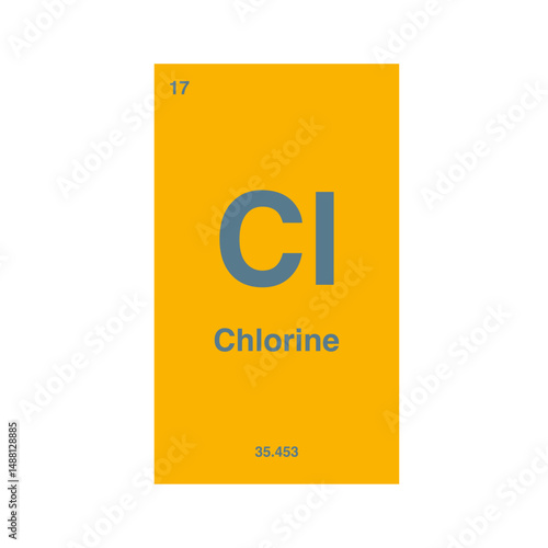 periodic vector chlorine isolated on transparent background