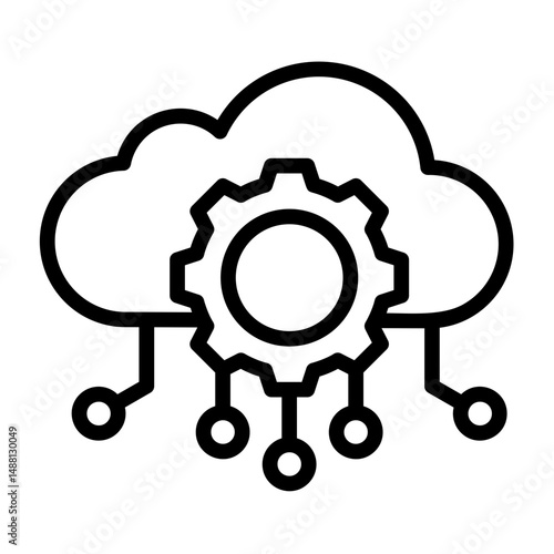 Cloud Computing  Icon Element For Design	