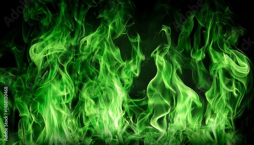 green flames background