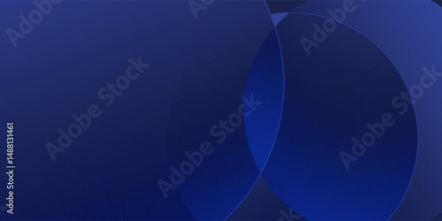 Abstract blue glowing geometric lines on dark blue background. Modern shiny blue circle lines pattern. vector background
