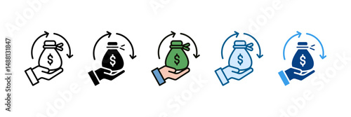 Investment Returns Icon Set Multiple Style Collection