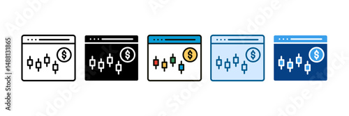 Forex Trading Icon Set Multiple Style Collection