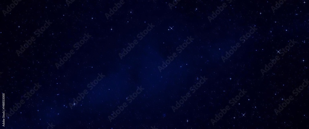 Fototapeta premium Abstract cosmic background, dark blue, scattered blue stars, dark blue background, outer space