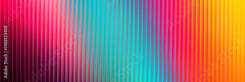 Bright vertical ribbed fractal glass texture with colorful rainbow gradient reflect energy and motion. Summer festival of colors in joyful waves perfect for bright design and creative project. Vector