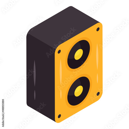 Vector design of woofer, isometric icon