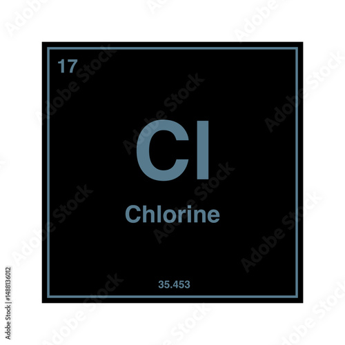 periodic vector chlorine isolated on transparent background