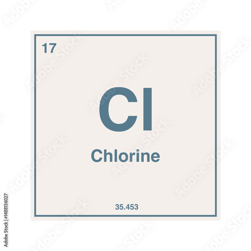 periodic vector chlorine isolated on transparent background