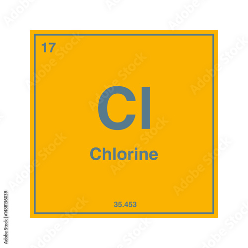 periodic vector chlorine isolated on transparent background