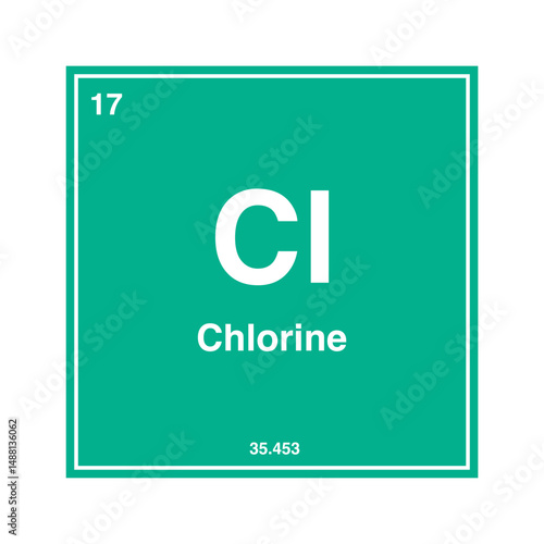 periodic vector chlorine isolated on transparent background
