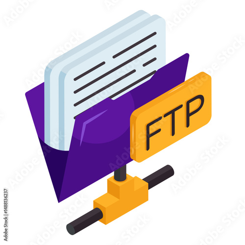 A unique design icon of ftp folder 