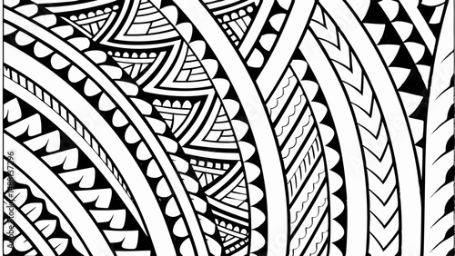 Polynesian Vector Art, Maori Patterns and Symbols on White for Digital Use