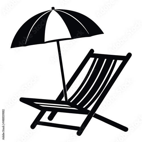 Relaxing Beach Setup Isolated Vector
