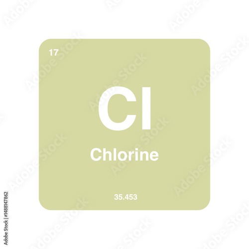 periodic vector chlorine isolated on transparent background