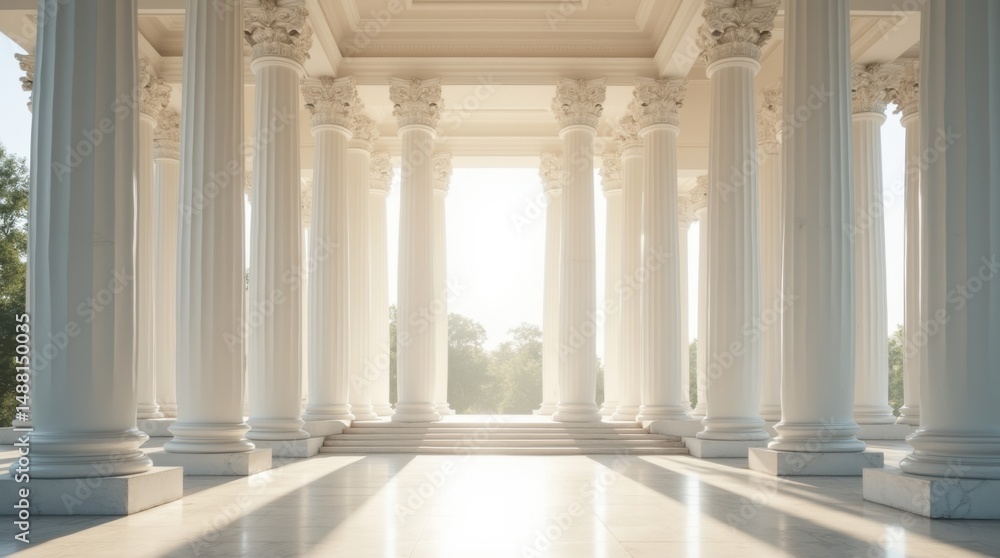 Obraz premium Majestic building facade featuring perfect symmetry and classical elements