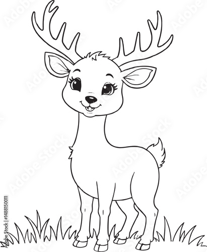 Cute deer Coloring pages Fun Art