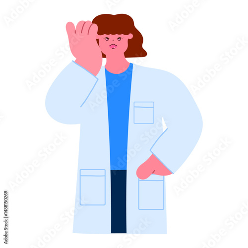 exhausted female doctor touching her head, emotional burnout, overwork, and mental fatigue in healthcare profession