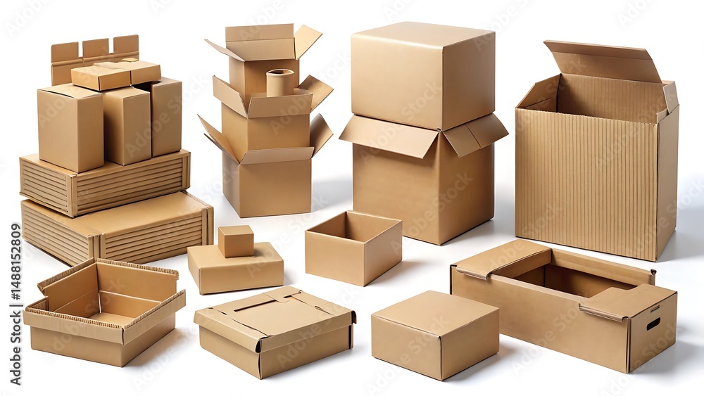 Fototapeta premium stack of cardboard boxes