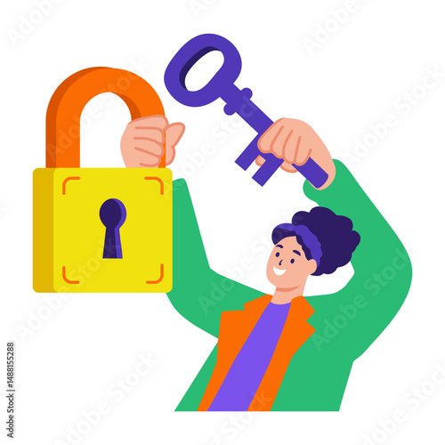 A flat style illustration of unlocking opportunity
