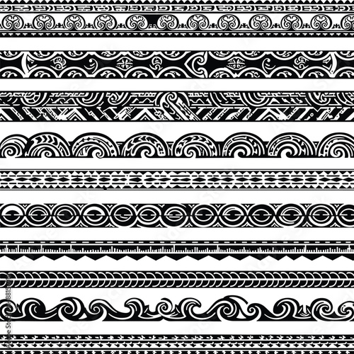 Maori style tattoo ornament
