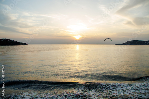 sunset over the  marmara sea