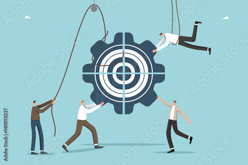Brainstorming to analyze or optimize work, teamwork to find solutions or creative ways out of business problems, technical support or maintenance in unforeseen situations, team puts together a gear.