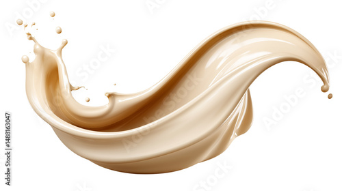 Obraz na płótnie Beige liquid foundation splash isolated on white w salonie