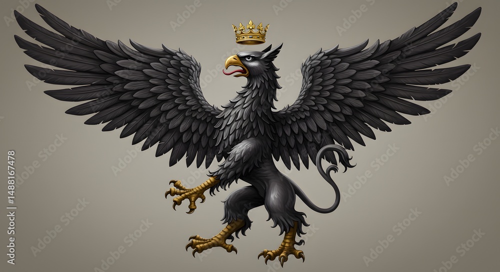 Obraz premium Griffin with Crown