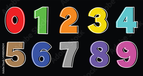 10 Colorful Number Pack 