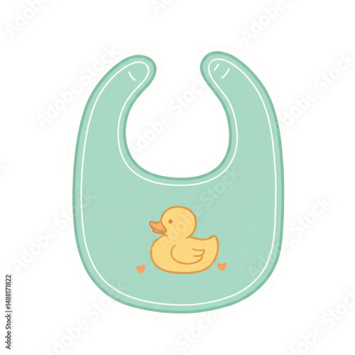 Adorable baby bib with cute duck design for children meal time mess control