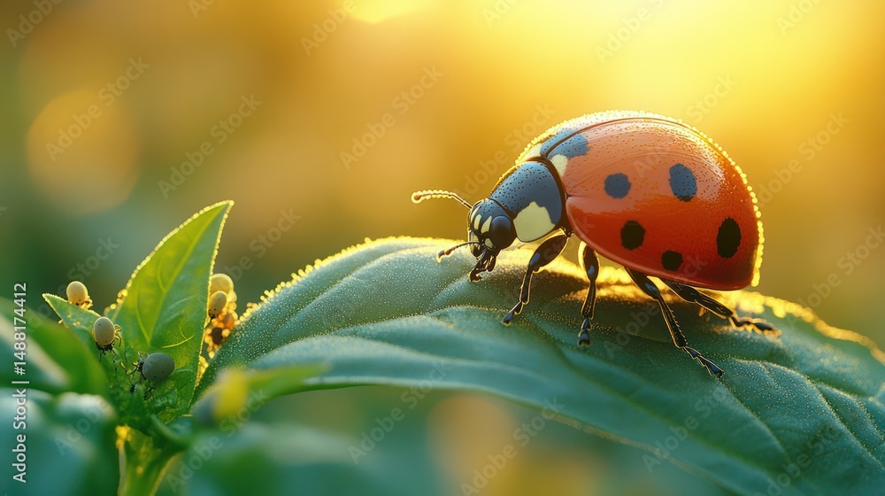 Ladybug on leaf macro photography Ladybug on leaf macro photography