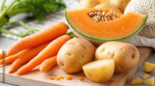 fresh fruits on the kitchen table