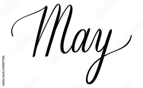 Hand drawn calligraphy of the word May