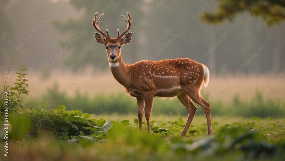 Fototapeta premium Fallow deer feeding