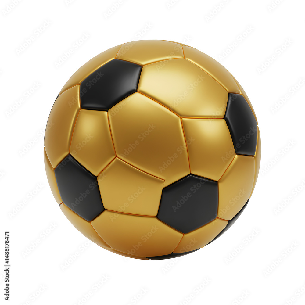 Fototapeta premium 黄金サッカーボール 輝き放つ精密な質感