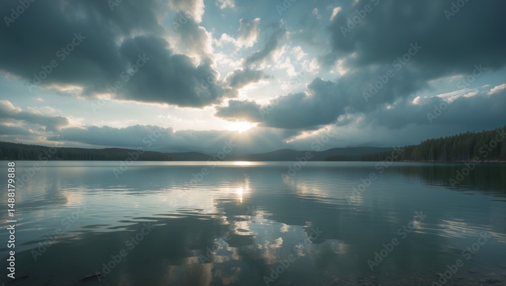 Fototapeta premium Pyramid Lake photographed during a cloudy day