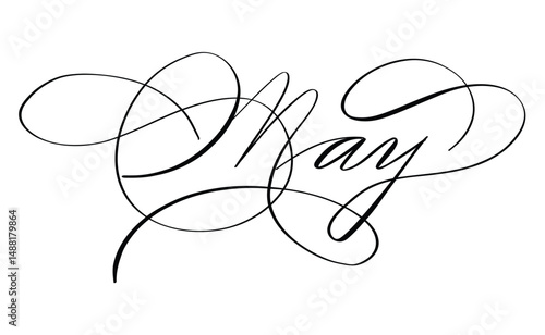 Hand drawn calligraphy of the word May
