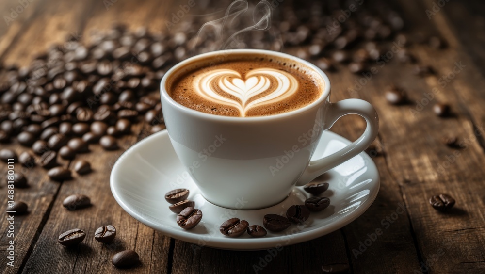 Fototapeta premium artistic latte in a coffee cup