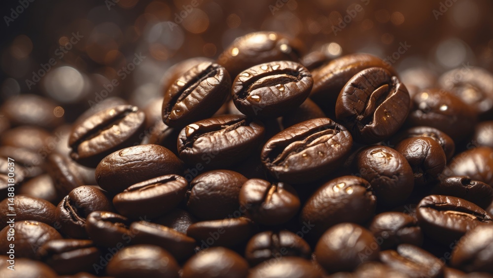 Close-up image of coffee beans Close-up image of coffee beans